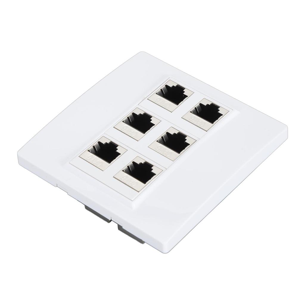 Cat 6 Ethernet Wall Plate 6 Port Female To Female Detachable Cat6 Keystone Jack Wall Plate for Work