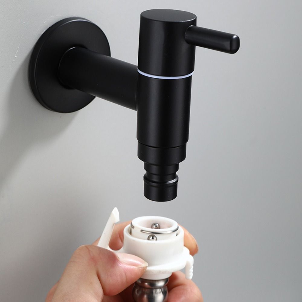 Anti Splash Mop Washing Tap Matte Black Bathroom Sink Bibcock Washing Machine Faucet Basin