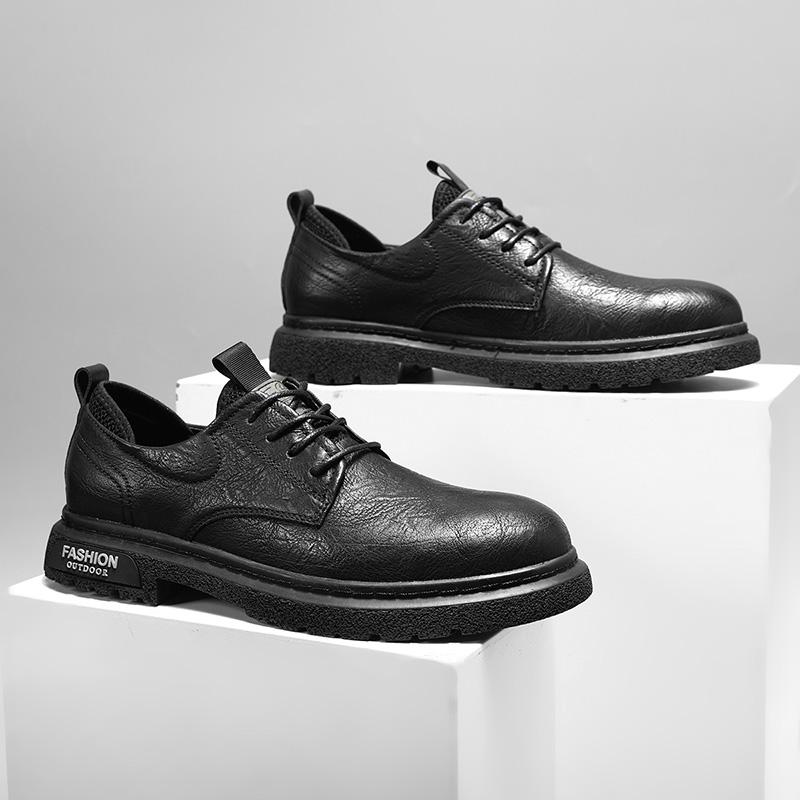 FashionLeather Мужская повседневная обувь на шнуровке, модные роскошные мужские оксфорды, обувь для отдыха в британском стиле, черная мужская обувь для отдыха