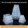 Transparent Square PP Storage Box with Lid for Small Parts and Jewelry