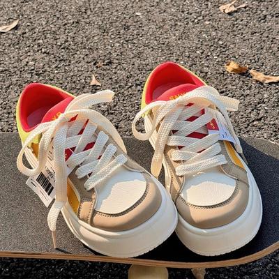 Маленькие белые туфли на толстой подошве женские весенние повседневные туфли студенческие универсальные спортивные кеды