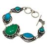 Cameo Santa Rosa Turquoise Gemstone 925 Silver Plated Jewelry Bracelet 6-8"