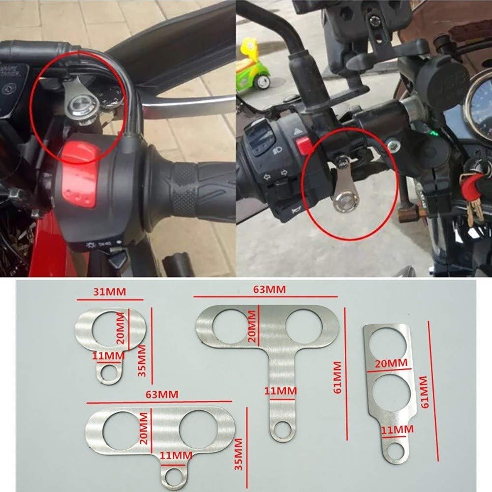 Rayana Stainless Steel LED Motorcycle Light Switch ON-Off Adjustable Mount Waterproof Switches Button DC12V ATV Light Switch (E-3)