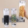 Dry Food Dispenser Triple Canister Grain Oatmeal Container Sealing Save Space Cereal Candy