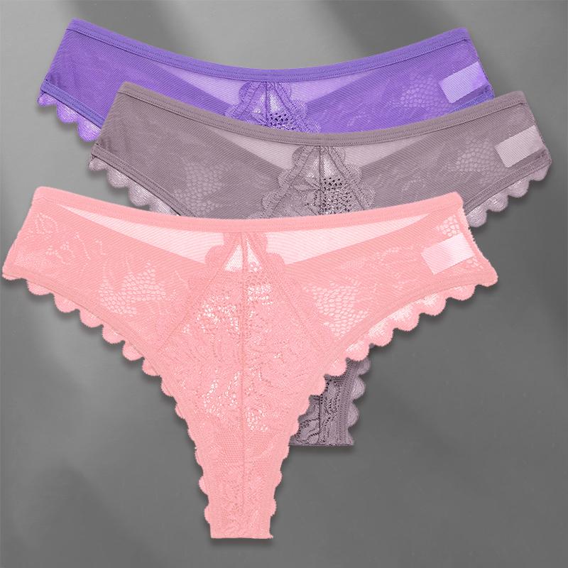 3 шт./компл. женские сетчатые кружевные трусики сексуальные S-XL перспективные стринги для девочек мягкое нижнее белье трусики нижнее белье Femme Intimates