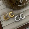 C-Shaped Small Stud, Semi-Circular Arc Design, Exquisite And Small, Fashionable Light Luxury Atmosphere, High-End Letter