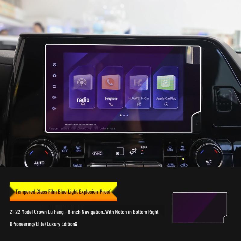 Toyota Crown Land Cruiser Navigation & Console Tempered Glass Protector Film