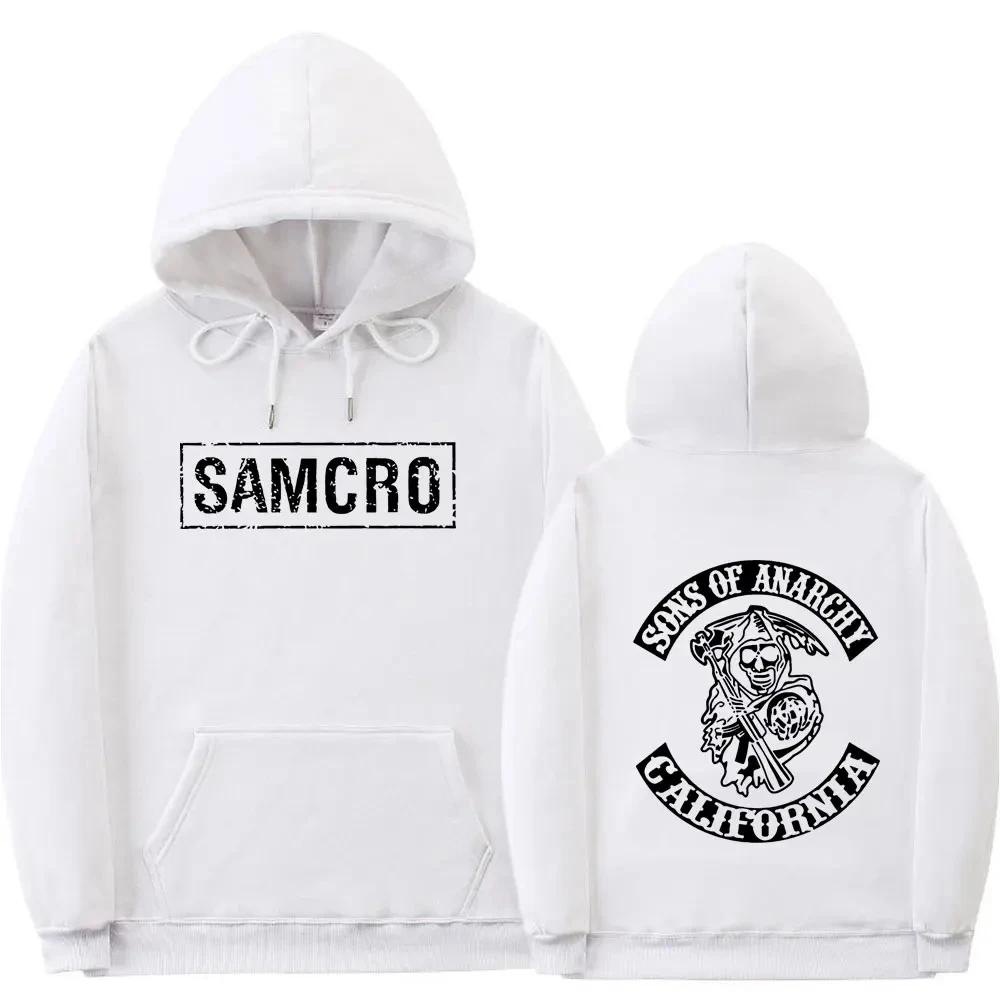 Толстовки с рисунком унисекс, двусторонние с принтом букв Sudadera Con Capucha Samcro Harajuku, черные, популярные Sudadera Con Capucha Hombre