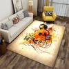 Orange Soccer Player Art Rug suitable as a non-slip mat for the living room or bedroom sofa