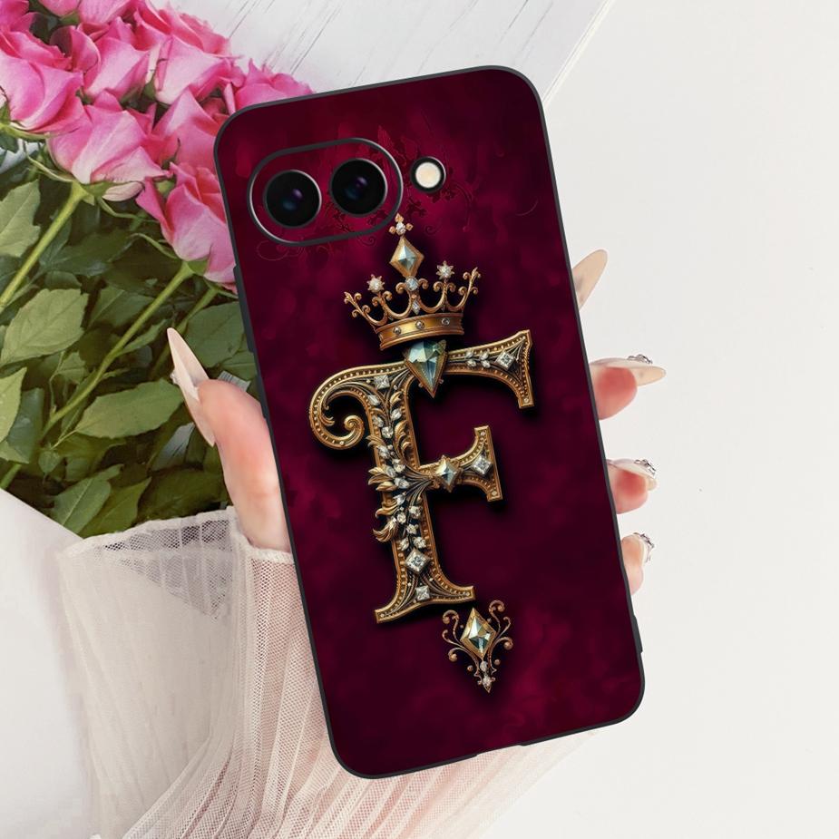 For Google Pixel 9A Case Luxury Crown Letters Cover Soft Silicone Phone Case For Google Pixel 9 Pro Pixel9 Pixel9A Fundas Bumper