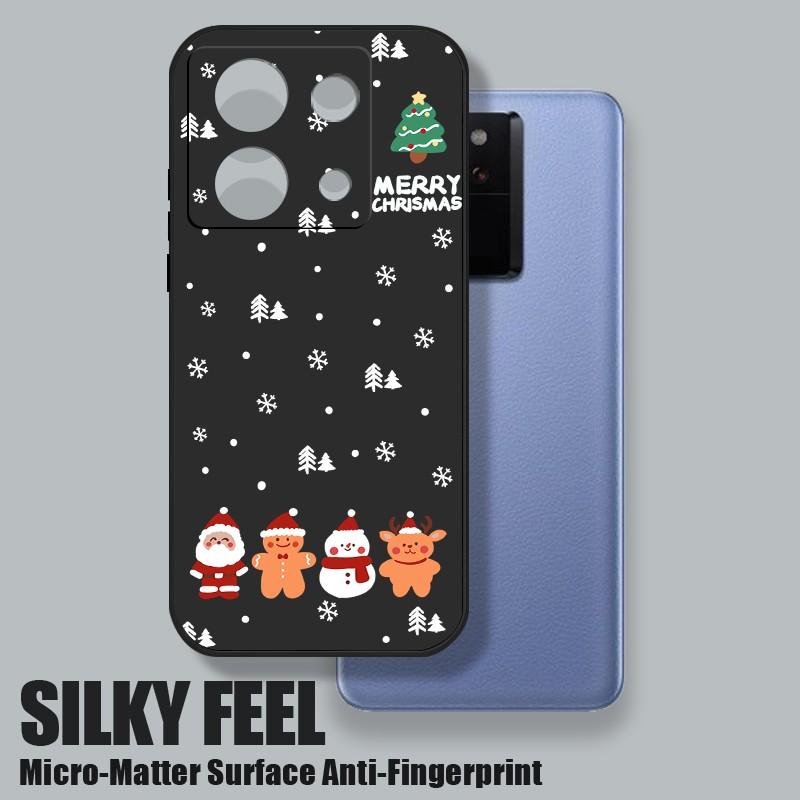 Мягкий тонкий чехол с рисунком рождественской елки для Xiaomi 13T Poco F6 X6 Pro Redmi Note 13 12 Pro 11 10, матовый чехол из ТПУ с ремешком, противоударный чехол для телефона