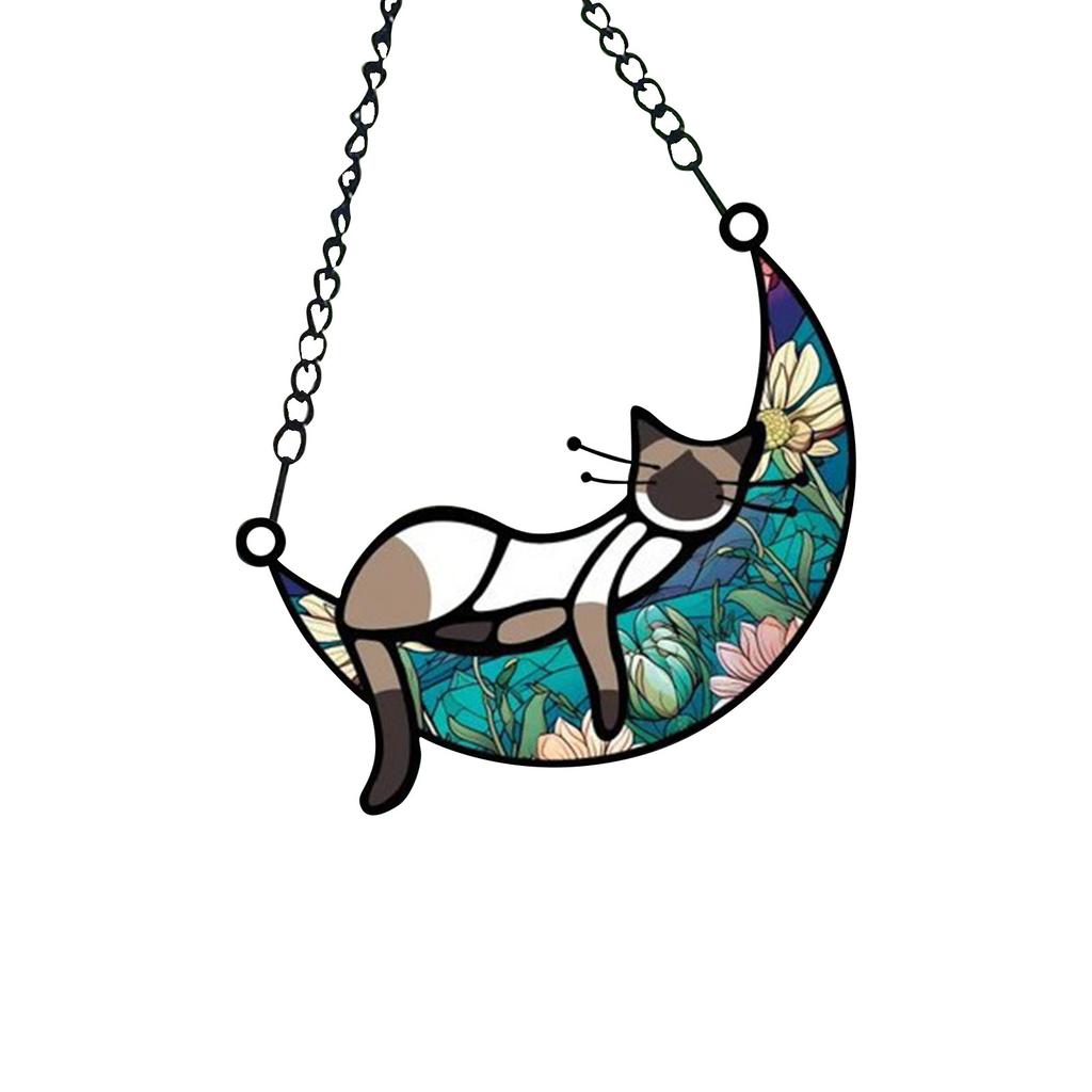 Moon Sleeping Cat , Handmade Sun , Cat Memorial Gift, Moon Sleeping Cat