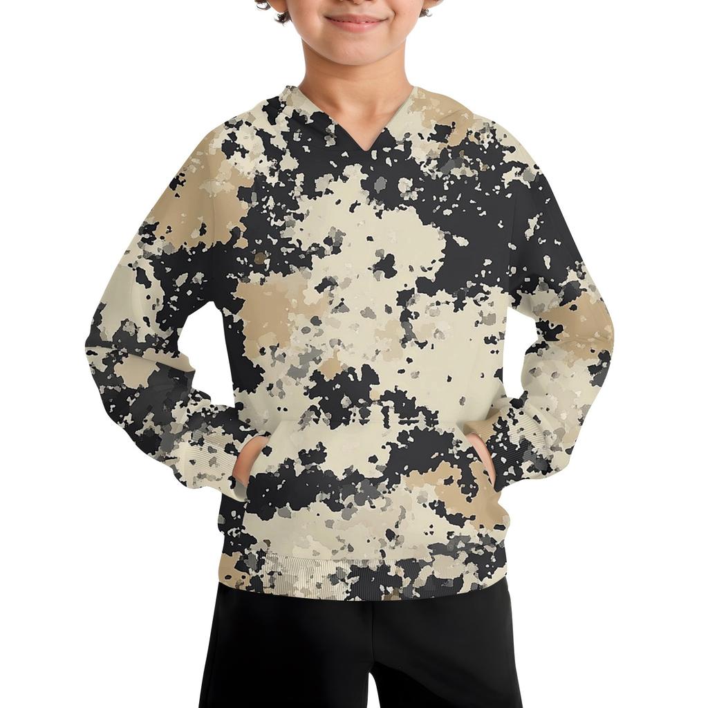 Boys Casual Fashion Long Sleeve Hooded Pocket Sweatshirt