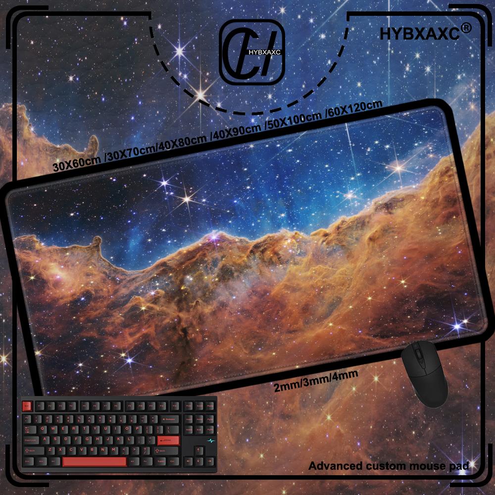 Игровой коврик для мыши Space Computer Gaming Большой коврик для мыши xmm Нескользящий Туманность Ковер для ноутбука Галактика HD Печать Настольный коврик Коврик для мыши