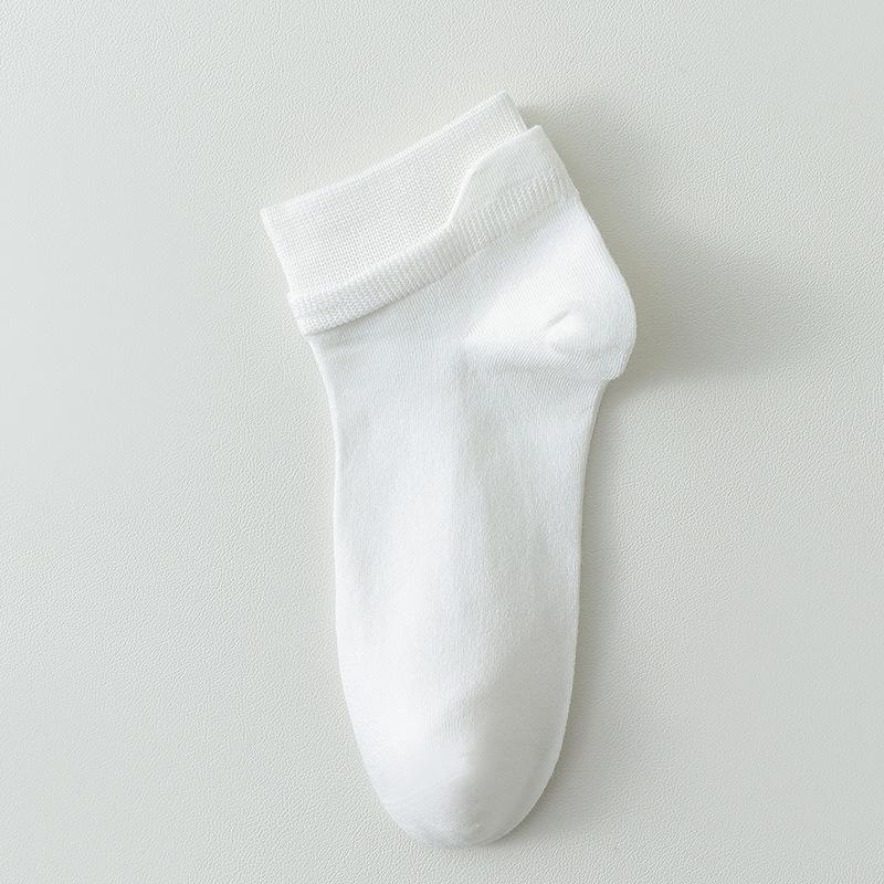 Мужские весенне-осенние носки из чистого хлопка, с поддержкой ушей, влагоотводящие, дезодорирующие, сочетающихся цветов, короткие