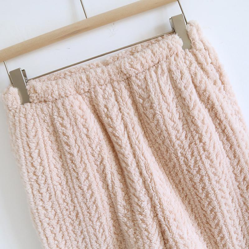 New Autumn Winter Women's 2PCS Pajamas Suit Flannel V-Neck Thickened Warm Long Sleeved Cardigan Sleepwear Loose Homewear