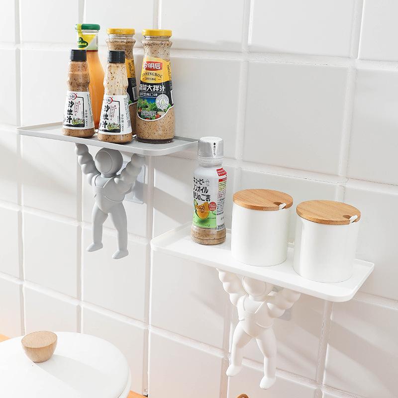 Настенные полки для моделирования космонавта, полка для ванной комнаты, подвесная корзина для душа, держатель для шампуня, туалет, кухонная стойка для хранения приправ