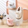 Fashion 2024 Women Warm Platform Slippers Cute Cartoon Rabbit Winter Shoes Anti-slip Soft Plush Couples Indoor Home Floor Cotton Slides