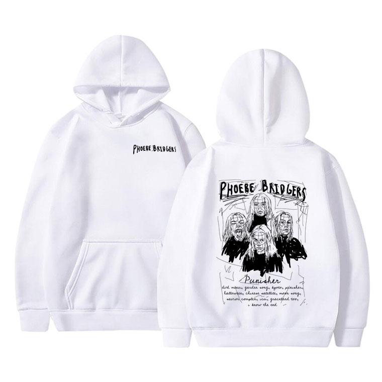 Худи с принтом Punisher певицы Фиби Бриджерс Мужская Женская Мода Популярная Толстовка Унисекс Повседневный Хлопковый Свитшот с Капюшоном