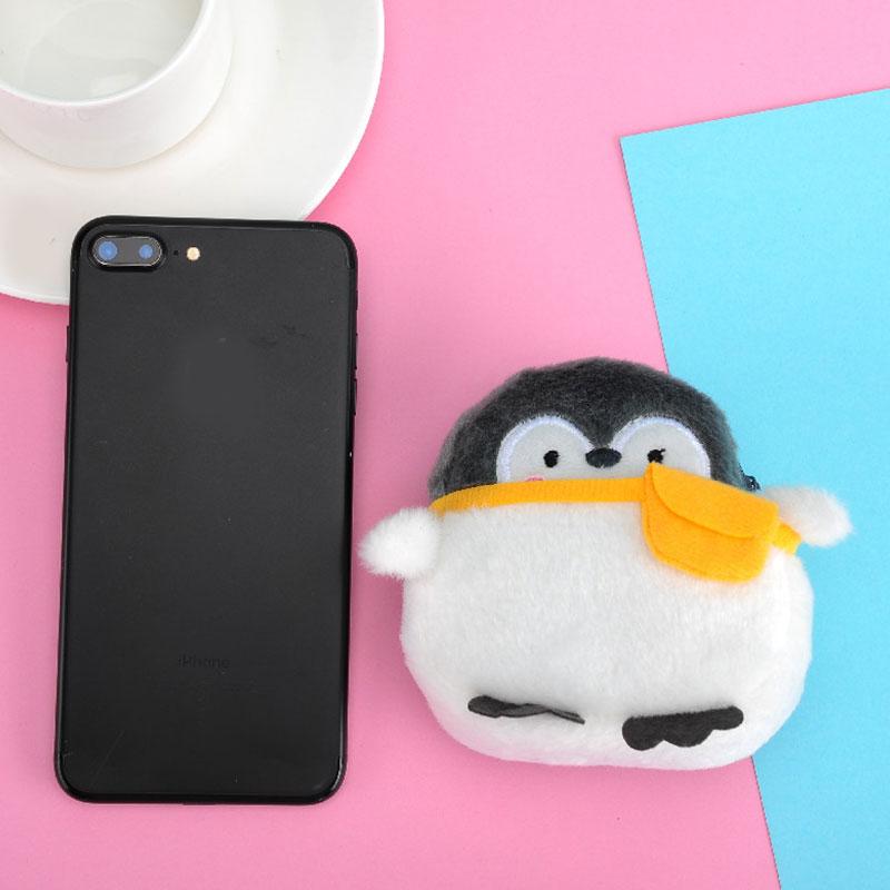 Cute Mini Penguin Coin Purse Cartoon Coin Purse Data Line Bag Durable Plush Coin Purse Accessories