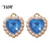 Decorative Charms for Bags 2Pcs Heart Rhinestone Charms, Alloy Faux Pearl 21x18mm DIY Crafts Dangle Pendants Jewelry Making Earrings Bracelets