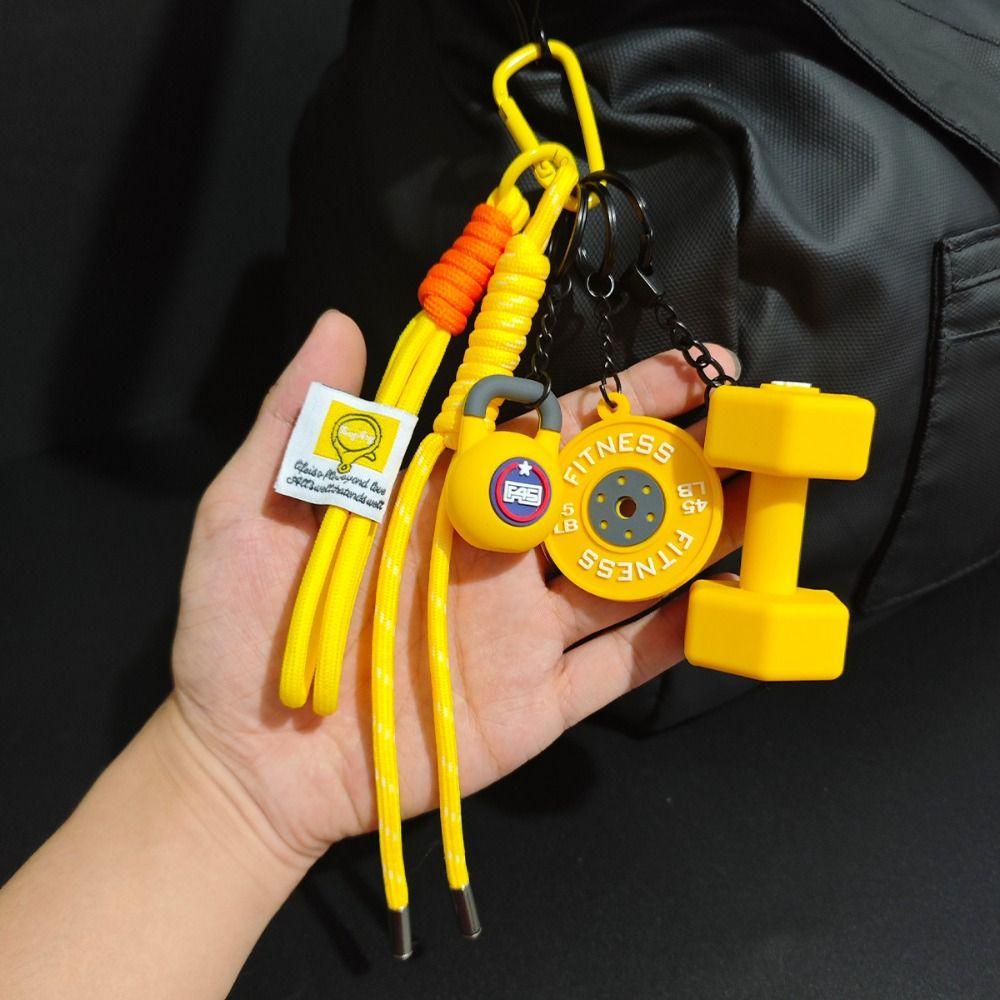 Dopamine Simulation Kettlebell Keyring Barbell Plates Fitness Series Pendant Bodybuilder