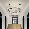 LED Modern Chandelier for Living Dining Room Ring Lights Clear Glass Bubble Ceiling Pendant Lamps Nordic Designer Hall Parlor