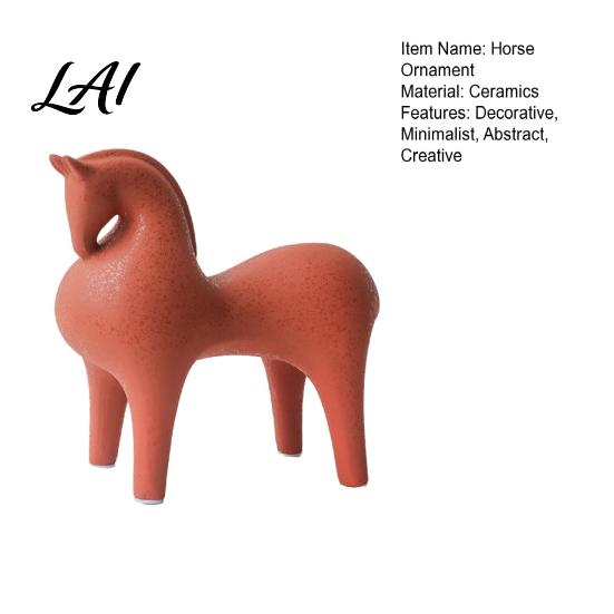 Abstract Horse Statue Ceramic Figurine Modern for Home Office Minimalist Sculpture Decor Artistic Ornament Living Room Tabletop Decor Figurine