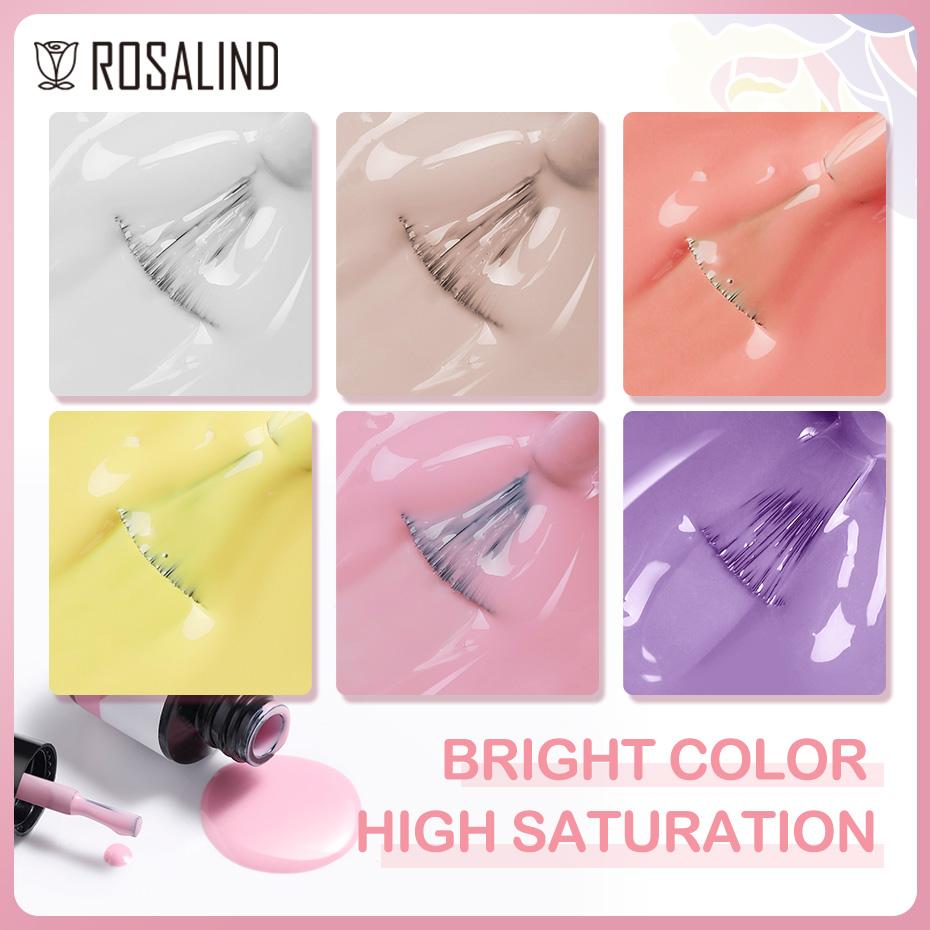 ROSALIND 80 Colors Pure Color Gel Nail Polish Nail Art Manicure Semi Permanent Gel UV Hybrid Varnishes Base Top Coat Enamels Nail Gel New