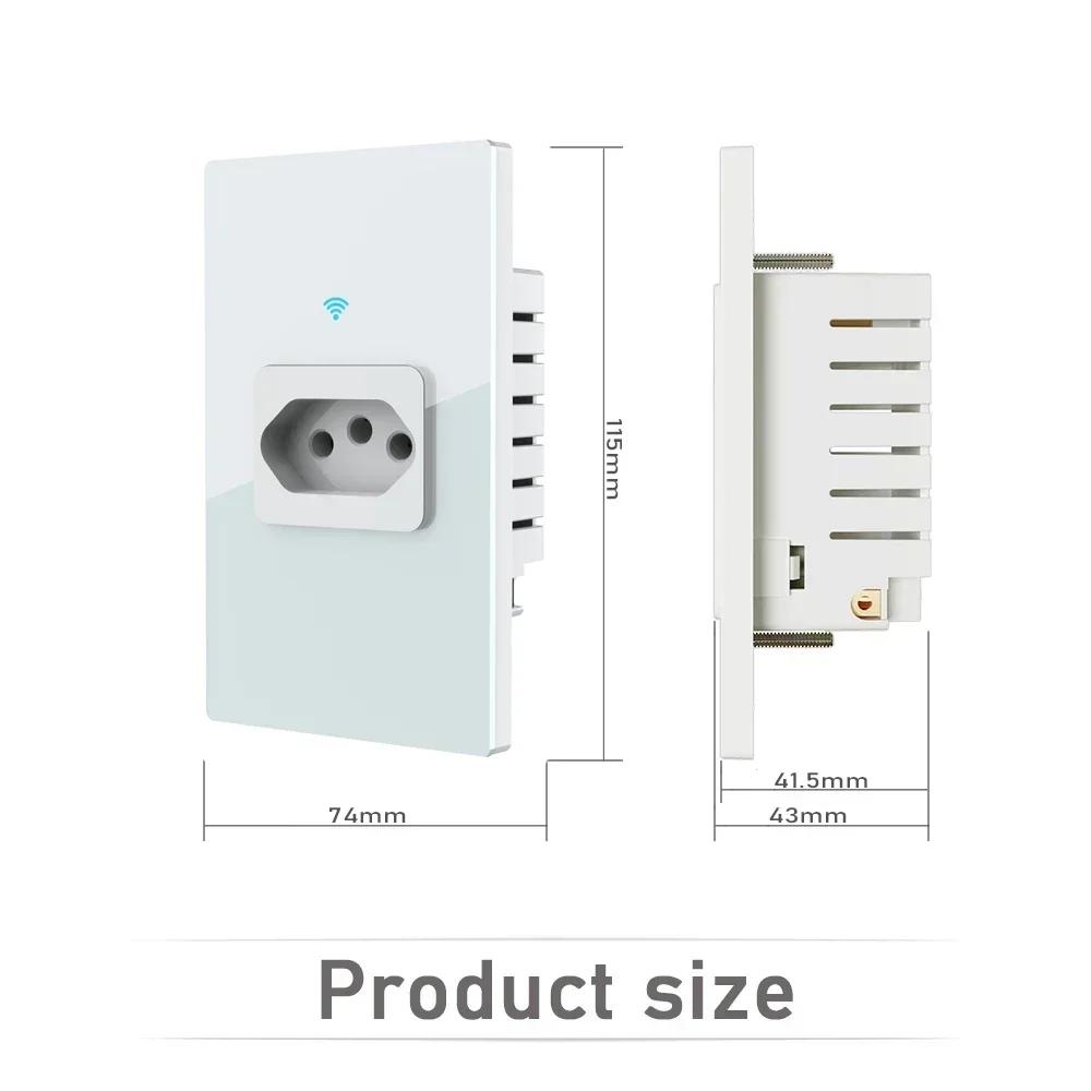 Melery Бразилия Tomada Wifi Smart Tuya настенная розетка Power Monitor 20A розетка закаленное сенсорное стекло панель от Alexa Google Home