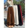2024 Autumn Winter Women Corduroy Wide-leg Pants New Fashion Elegant Plus Size Women's Loose Casual Simple Long Pants Straight Trousers Clothes 1908