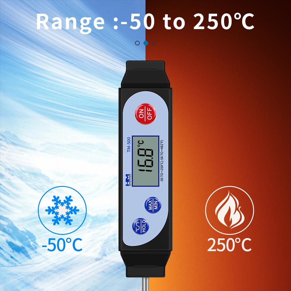 Digital Food Thermometer LCD Screen Stainless Steel Probe Electronic Thermometer Water Milk Soup Baking Temperature Tester