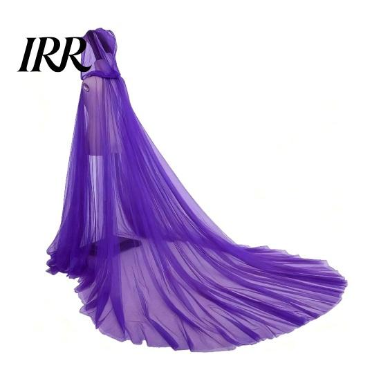 Hooded Mesh Cloak for Adults, 2 Layer Sheer Tulle Cape, Halloween Gothic Witch Queen Cosplay Costume Renaissance Accessories Grim Reaper