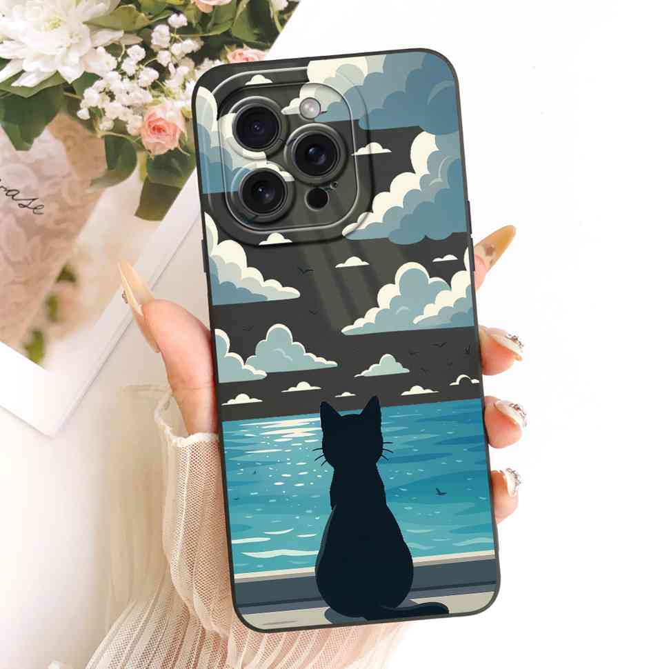 For iPhone 14 Pro Max A2894 A2651 Case Lovely Cat Soft Silicone Cover For iPhone 14Pro Max A2893 A2895 A2896 Phone Cases Bumper