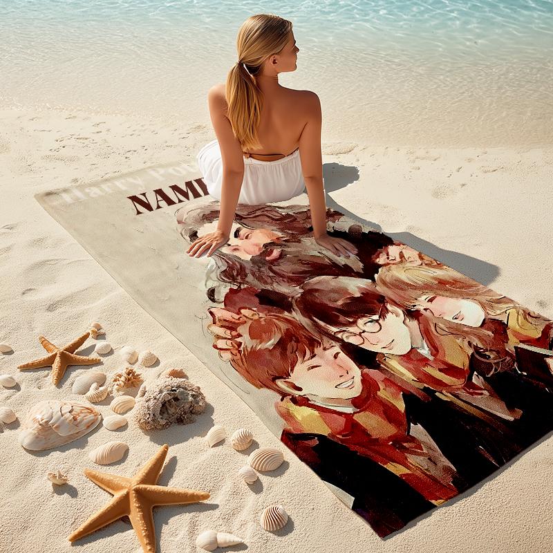 Personalized Golden Beach Towel Microfiber Beach Towel Thin Absorbent for Beach Swimming Yoga Bath Sports. 0910377