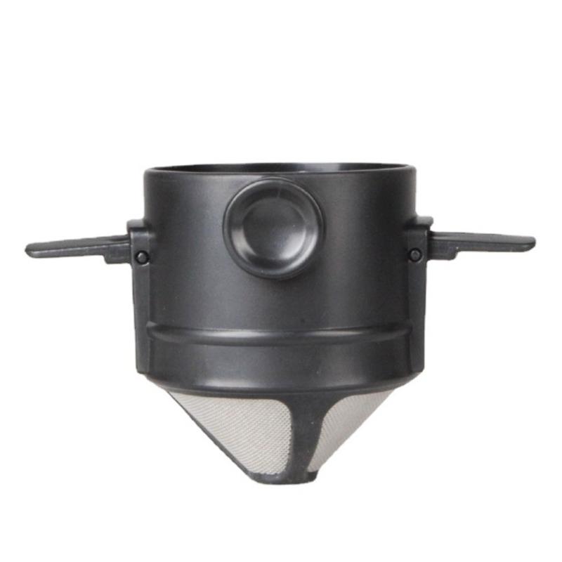 Stainless Steel Coffee Filter Double Layer Design Portable Foldable Dripper for Home Office Travels and Outdoor Brewing