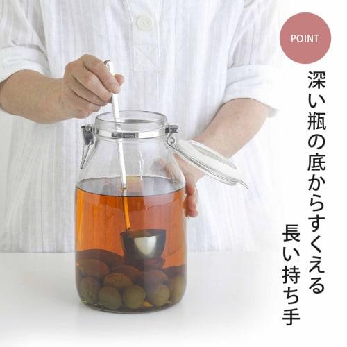 Shimomura Kihan Syrup and Plum Wine Ladle, 60ml [Made in Japan], Dishwasher Safe, Long Handle, Perfect for Scooping from Deep Bottles, Shaved Ice, Fru