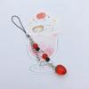 Chains Resin Strawberry Keychain Acrylic Y2K Strawberry Heart Bow Keyring  Keychain Decor