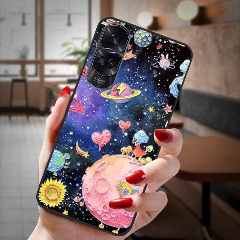 Чехол для Honor 90 Lite 5G 3D Цветочный Рельефный Тиснение Силиконовый Задний Чехол Для Honor 90 Чехол Honor90 Pro 90Pro 90Lite Мягкий Защитный