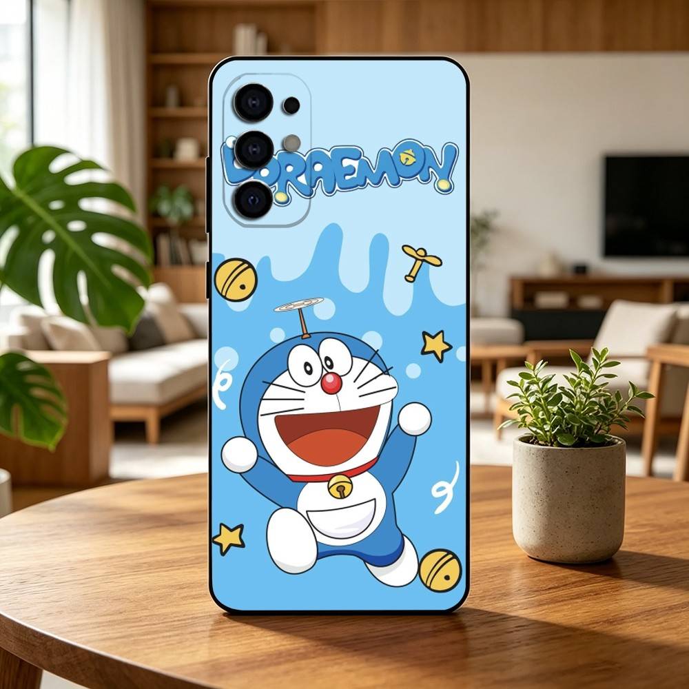 Cute Cartoon M-Doraemon Shockproof Phone Case Black Silicone Soft For Samsung S25,S24,S21,S22,S23,S30,Ultra,S20,Plus,Fe,Lite