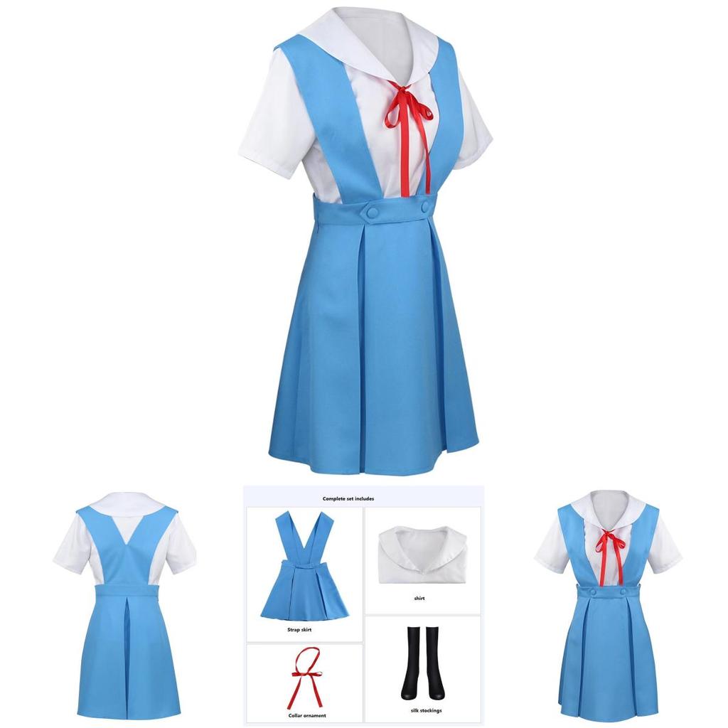 Gk-o Аниме Аянами Рей Аска Лэнгли Сорью Школьная Форма Костюм для Косплея Полиэстеровый Материал Аутентичный Внешний Вид Персонажа