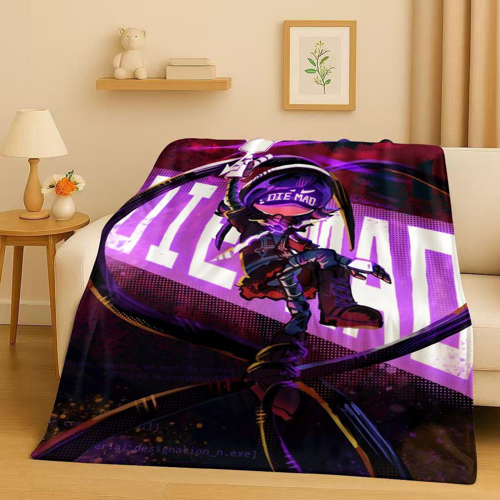 HD Cartoon Murder Drones V Uzi J Robot Flannel Blanket,Ultra Soft Warm Plush Throw for Home Bedroom Bed Sofa Cover Picnic Kids