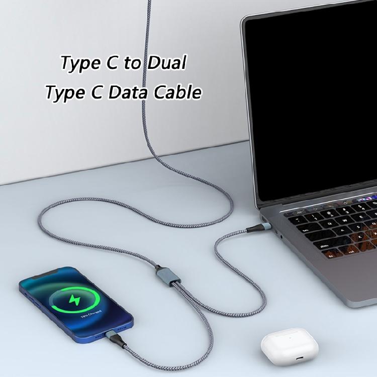 Плетеный двойной USB C кабель для зарядки PD100W Быстрая зарядка Передача данных Для множества электронных устройств