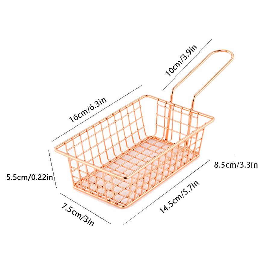 1шт Креативная прямоугольная корзина для картофеля фри Корзина для закусок Контейнер для жареной пищи с ручкой Корзина для закусок в западном ресторане