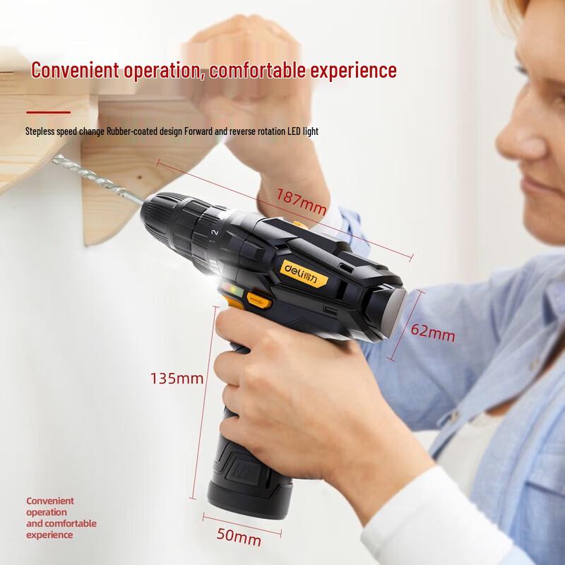 Deli 12V Cordless Lithium Drill CN plug (adapter included)