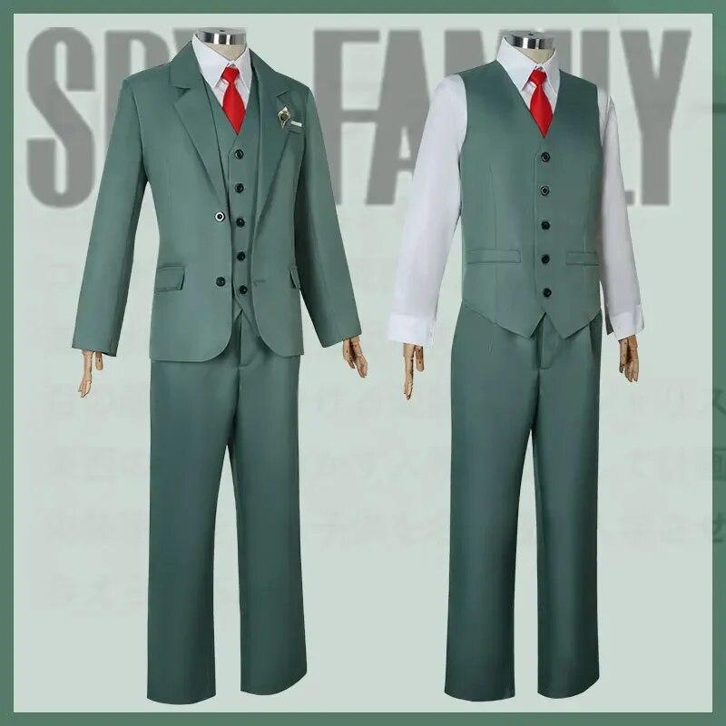 Anime Spy Loid Forger Cosplay Uniform Costume Men's Suit and Tie White Shirt