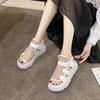 Women Shoes Open Toe Platform Sandals Fashion New Wedge Breathable Casual Sneakers Ladies and Chunky Heels 2024