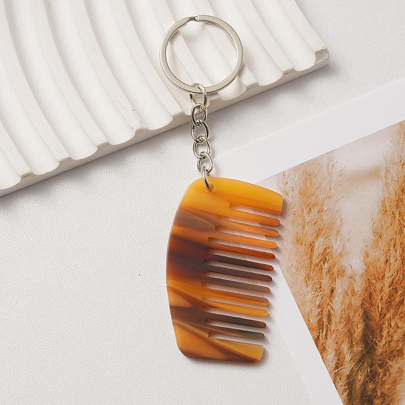 Loe| Acetate Mini Comb Keychain Women Bag Pendant Key Ring Cute Things Cheap Gift For Best Friends