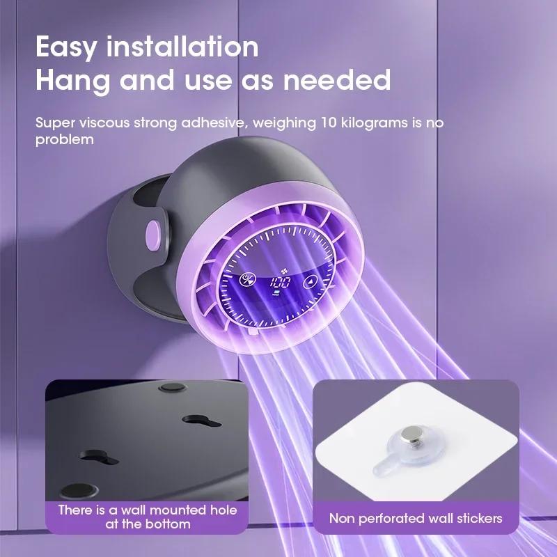 Desktop Wall Mounted Fan High Speed 100 Speed Adjustable Circulating Charging Digital Display Turbine Air Circulation Fan