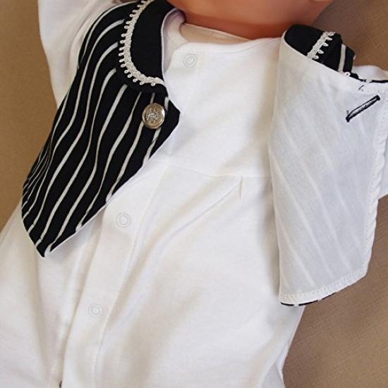 Material Made In Japan Tuxedo Design Newborn Baby Dress Set with Hat for Shrine Visits and Hospital Leave Black Boys' Spring/Autumn
